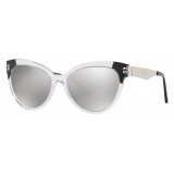 Versace - Occhiale da Sole Versace Contrast Cat Eye Cristalli - Argento - Occhiali da Sole - Versace Eyewear