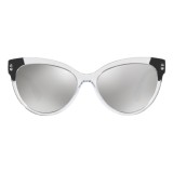 Versace - Occhiale da Sole Versace Contrast Cat Eye Cristalli - Argento - Occhiali da Sole - Versace Eyewear