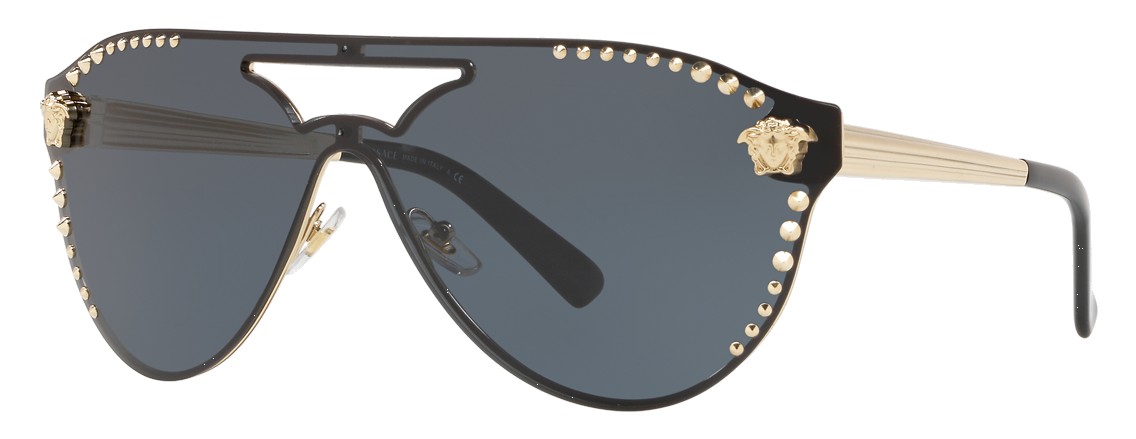 NEW Authentic VERSACE Glam Medusa Gold Blue Sunglasses VE 2161-B 1252/55 434431 