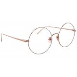 Linda Farrow - 647 C9 Round Optical Frames - Rose Gold with White Gold Rim - Linda Farrow Eyewear