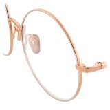Linda Farrow - Occhiali da Vista Rotondi 647 C9 - Oro Rosa con Bordo in Oro Bianco - Linda Farrow Eyewear