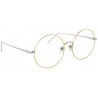 Linda Farrow - 647 C8 Round Optical Frames - White Gold with Yellow Gold Rim - Linda Farrow Eyewear