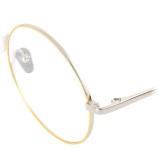 Linda Farrow - Occhiali da Vista Rotondi 647 C8 - Oro Bianco con Bordo in Oro Giallo - Linda Farrow Eyewear