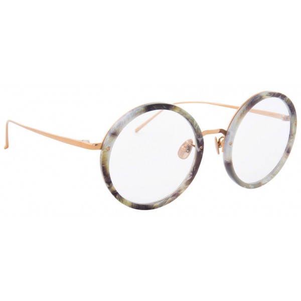 Linda Farrow - 239 C54 Round Optical Frames - Grey Marble - Linda Farrow Eyewear