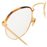 Linda Farrow - 586 C2 Angular Optical Frames - Gold - Linda Farrow Eyewear