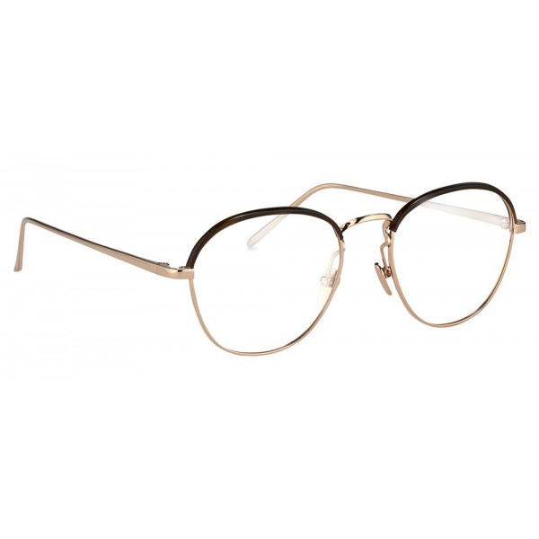 Linda Farrow - 502 C3 Oval Optical Frames - Rose Gold and Mocha - Linda Farrow Eyewear