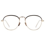 Linda Farrow - 502 C3 Oval Optical Frames - Rose Gold and Mocha - Linda Farrow Eyewear