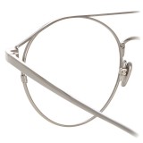 Linda Farrow - Occhiali da Vista Ovali 825 C9 - Lente Ottica in Cornice Oro Bianco - Linda Farrow Eyewear