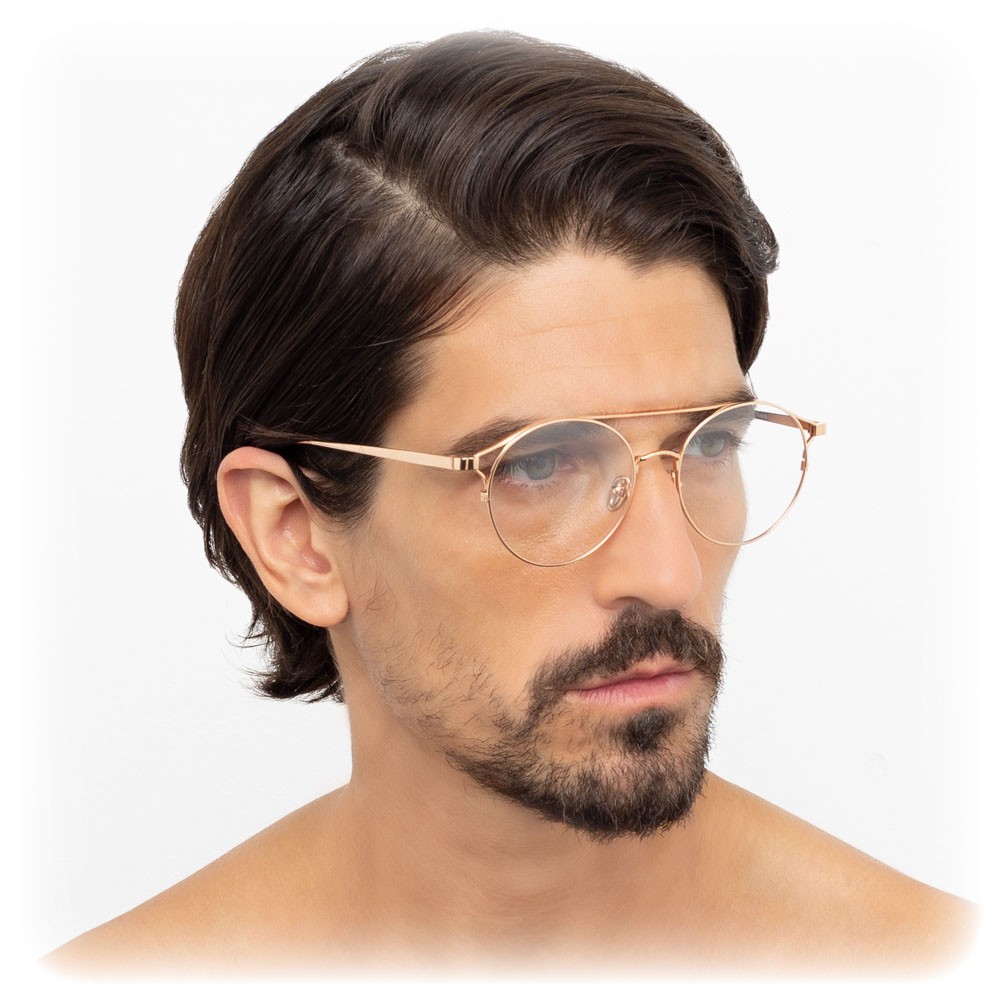 Alba Cat Eye Optical Frame in Light Gold (Men's) by LINDA FARROW – LINDA  FARROW (U.S.)