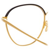 Linda Farrow - Occhiali da Vista Quadrati 819 C8 - Lente Ottica in Cornice Oro Giallo - Linda Farrow Eyewear