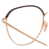 Linda Farrow - 819 C10 Square Optical Frames - Optical Lens in Rose Gold Frame - Linda Farrow Eyewear