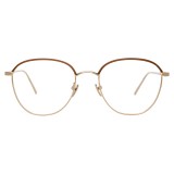 Linda Farrow - 819 C11 Square Optical Frames - Optical Lens in Light Gold Frame - Linda Farrow Eyewear