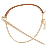 Linda Farrow - Occhiali da Vista Quadrati 819 C11 - Lente Ottica in Cornice Oro Chiaro - Linda Farrow Eyewear