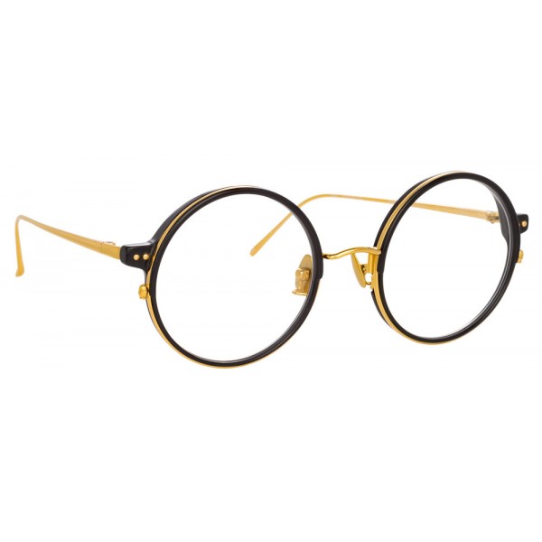 Linda Farrow - Occhiali da Vista Rotondi 801 C9 - Lente Ottica in Cornice Nera - Linda Farrow Eyewear