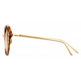 Linda Farrow - 801 C10 Round Optical Frames - Optical Lens in Tortoise Frame - Linda Farrow Eyewear