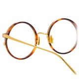 Linda Farrow - 801 C10 Round Optical Frames - Optical Lens in Tortoise Frame - Linda Farrow Eyewear