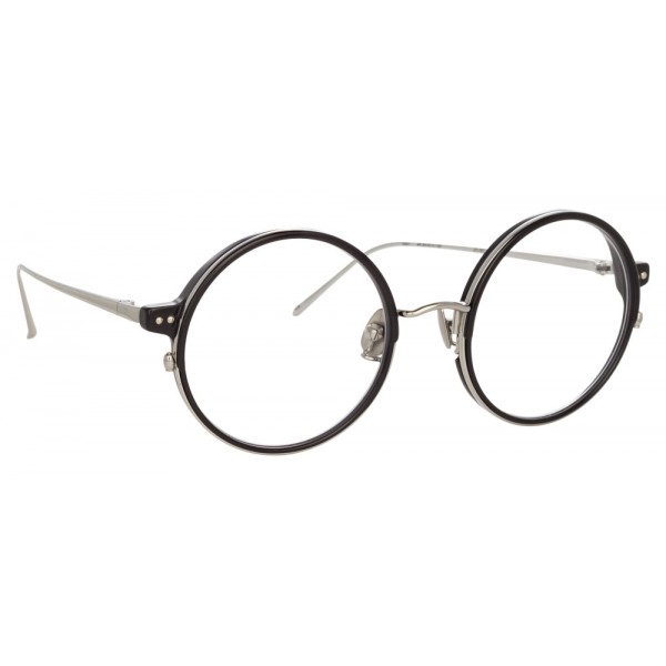 Linda Farrow - 801 C12 Round Optical Frames - Optical Lens in Black Frame - Linda Farrow Eyewear