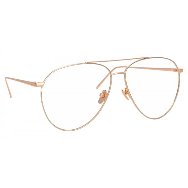 Linda Farrow - Occhiali da Vista Aviator 744 C11 - Oro Rosa e Oro Bianco - Linda Farrow Eyewear