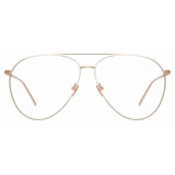 Linda Farrow - Occhiali da Vista Aviator 744 C11 - Oro Rosa e Oro Bianco - Linda Farrow Eyewear