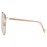 Linda Farrow - Occhiali da Vista Aviator 744 C11 - Oro Rosa e Oro Bianco - Linda Farrow Eyewear