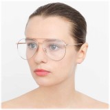 Linda Farrow - Occhiali da Vista Aviator 744 C11 - Oro Rosa e Oro Bianco - Linda Farrow Eyewear