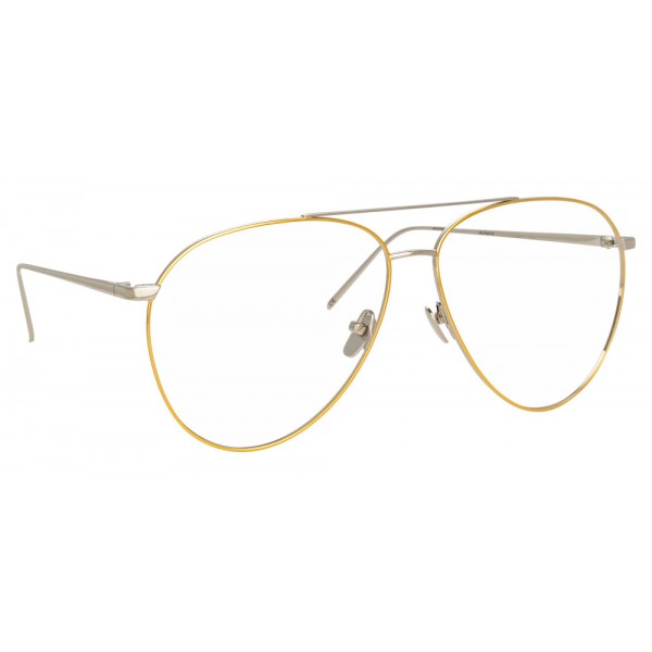 Linda Farrow - 744 C9 Aviator Optical Frames - Yellow Gold and White Gold - Linda Farrow Eyewear