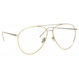 Linda Farrow - Occhiali da Vista Aviator 744 C9 - Oro Giallo e Oro Bianco - Linda Farrow Eyewear