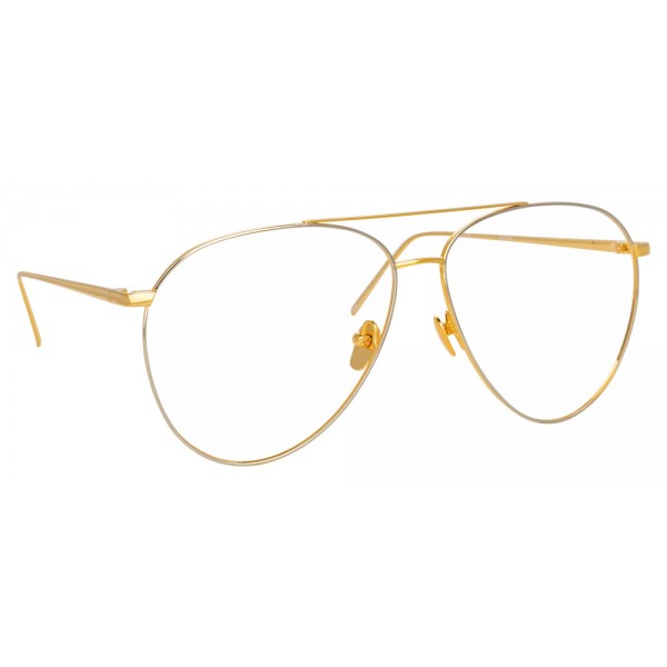 Linda Farrow - Occhiali da Vista Aviator 744 C10 - Oro Bianco e Oro Giallo - Linda Farrow Eyewear