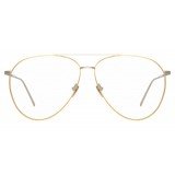 Linda Farrow - Occhiali da Vista Aviator 744 C10 - Oro Bianco e Oro Giallo - Linda Farrow Eyewear