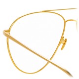 Linda Farrow - 744 C10 Aviator Optical Frames - White Gold and Yellow Gold - Linda Farrow Eyewear