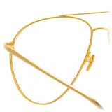 Linda Farrow - Occhiali da Vista Aviator 744 C10 - Oro Bianco e Oro Giallo - Linda Farrow Eyewear