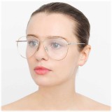 Linda Farrow - Occhiali da Vista Aviator 744 C10 - Oro Bianco e Oro Giallo - Linda Farrow Eyewear