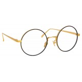 Linda Farrow - Occhiali da Vista Rotondi 749 C1 - Oro Giallo e Nero - Linda Farrow Eyewear