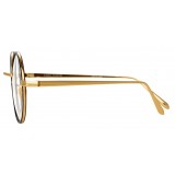 Linda Farrow - 749 C1 Round Optical Frames - Yellow Gold and Black - Linda Farrow Eyewear