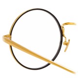 Linda Farrow - Occhiali da Vista Rotondi 749 C1 - Oro Giallo e Nero - Linda Farrow Eyewear