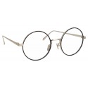 Linda Farrow - Occhiali da Vista Rotondi 749 C3 - Oro Bianco e Nero - Linda Farrow Eyewear