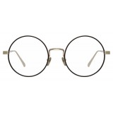 Linda Farrow - Occhiali da Vista Rotondi 749 C3 - Oro Bianco e Nero - Linda Farrow Eyewear