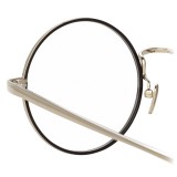 Linda Farrow - 749 C3 Round Optical Frames - White Gold and Black - Linda Farrow Eyewear