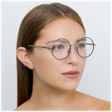 Linda Farrow - 749 C3 Round Optical Frames - White Gold and Black - Linda Farrow Eyewear