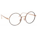 Linda Farrow - 749 C4 Round Optical Frames - Rose Gold and Turtle - Linda Farrow Eyewear