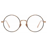 Linda Farrow - 749 C4 Round Optical Frames - Rose Gold and Turtle - Linda Farrow Eyewear