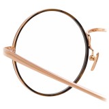 Linda Farrow - 749 C4 Round Optical Frames - Rose Gold and Turtle - Linda Farrow Eyewear