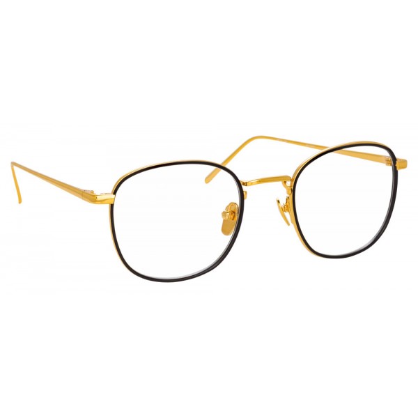 Linda Farrow - Occhiali da Vista Quadrati 719 C1 - Oro Giallo e Nero - Linda Farrow Eyewear