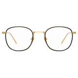 Linda Farrow - Occhiali da Vista Quadrati 719 C1 - Oro Giallo e Nero - Linda Farrow Eyewear