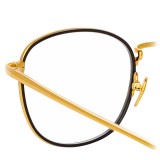 Linda Farrow - Occhiali da Vista Quadrati 719 C1 - Oro Giallo e Nero - Linda Farrow Eyewear