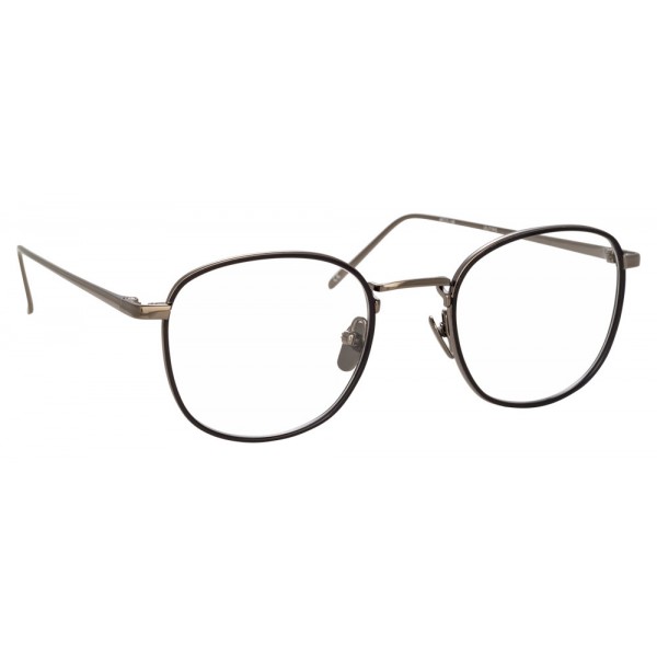 Linda Farrow - 719 C5 Square Optical Frames - Nickel and Black - Linda Farrow Eyewear