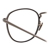 Linda Farrow - 719 C5 Square Optical Frames - Nickel and Black - Linda Farrow Eyewear