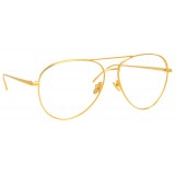 Linda Farrow - 751 C1 Aviator Optical Frames - Yellow Gold - Linda Farrow Eyewear