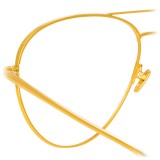 Linda Farrow - 751 C1 Aviator Optical Frames - Yellow Gold - Linda Farrow Eyewear