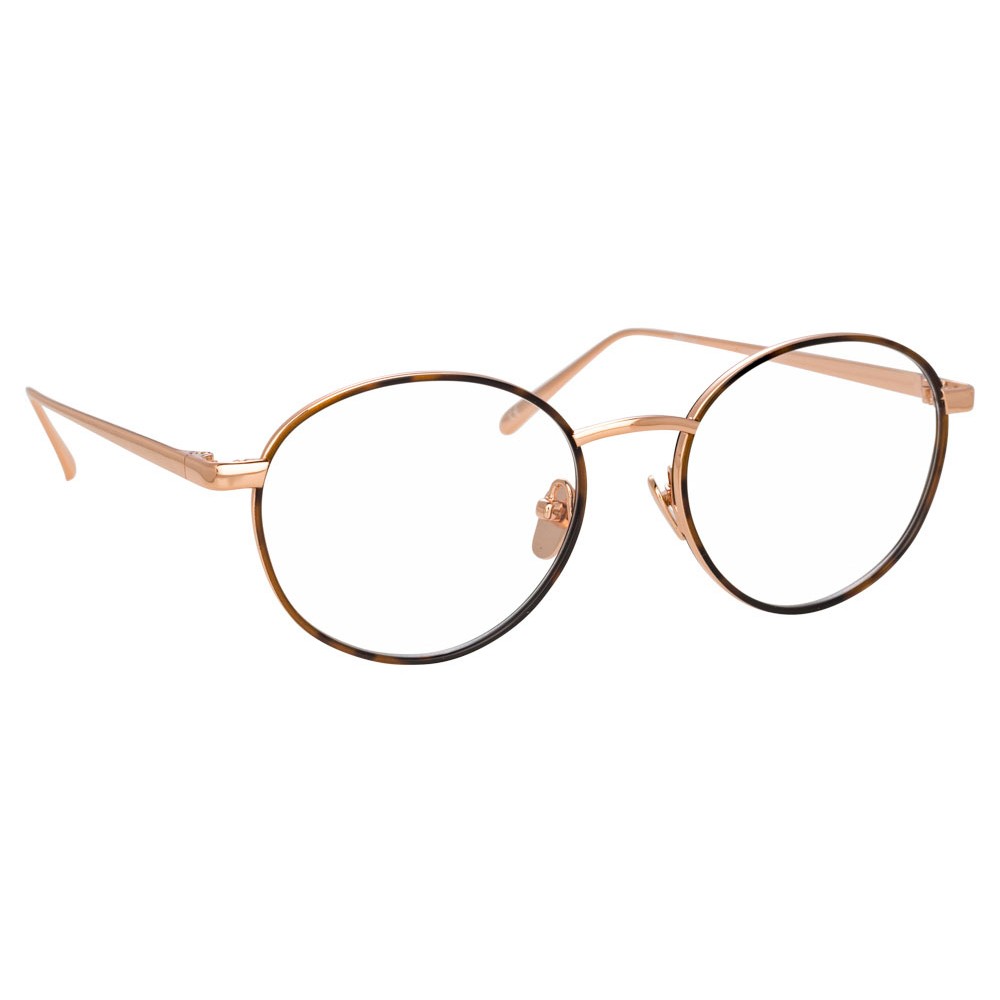 Linda Farrow 748 C4 Oval Optical Frames Rose Gold and Tortoiseshell Linda Farrow Eyewear